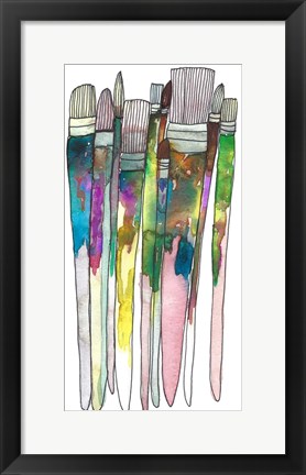 Framed Paint Brushes Print