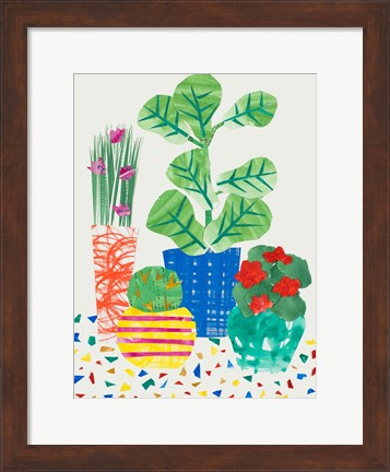 Framed Patio Plants Print