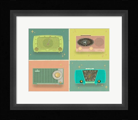 Framed Retro Radios Print