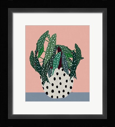 Framed Plant in Dotted Pot Print