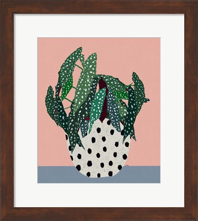 Framed Plant in Dotted Pot Print