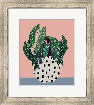 Framed Plant in Dotted Pot Print