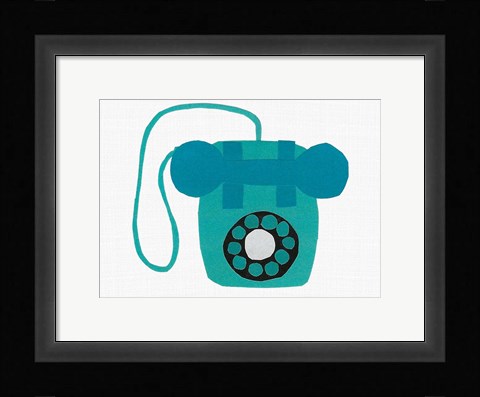 Framed Retro Telephone I Print