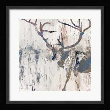 Framed Neutral Rhizome Deer Print