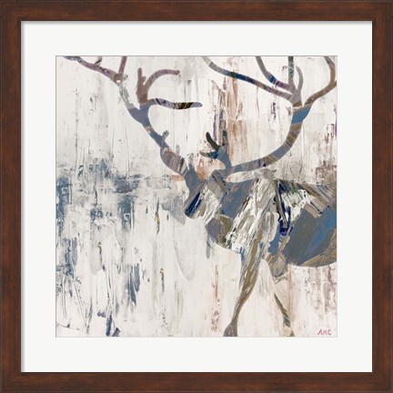 Framed Neutral Rhizome Deer Print