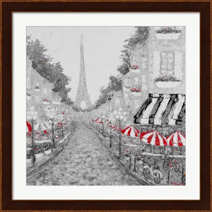Framed Splash Of Red In Paris I Print