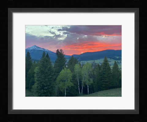 Framed Sunset View From The Cabin Print