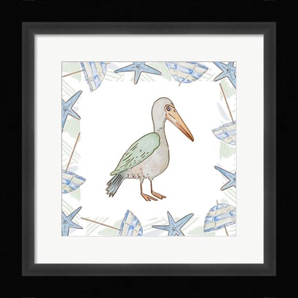Framed Birds On The Beach I Print