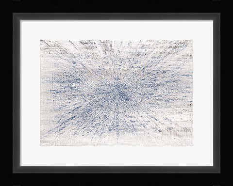Framed Burst Of Blue Ink Print