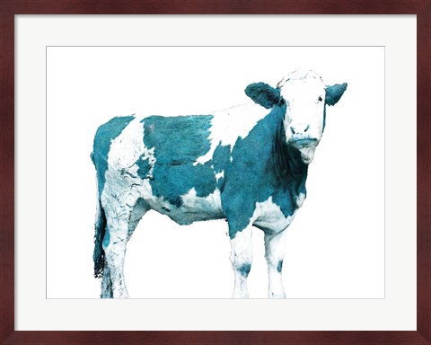 Framed Blue Swiss Cow Print