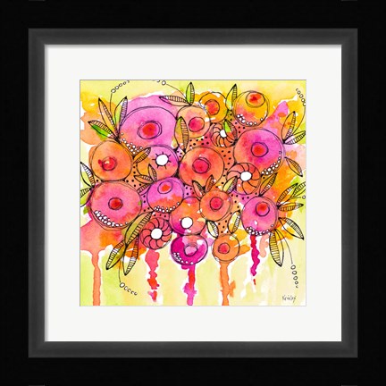Framed Floral Wash Print