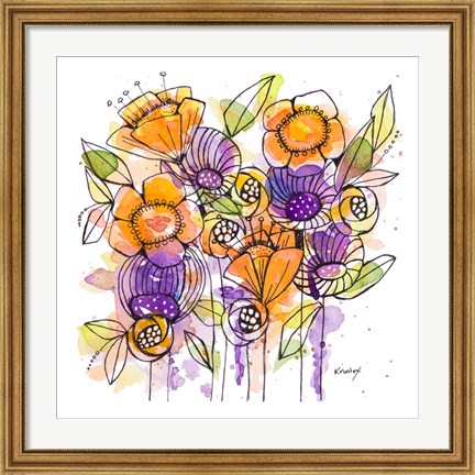Framed Floral Whisps Print
