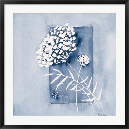Framed Blue And White Floral Framed Print
