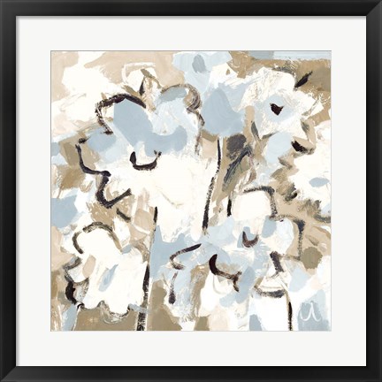 Framed Light Blue Floral Print