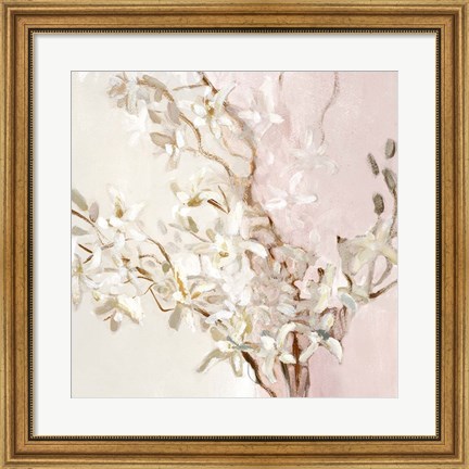 Framed Blushing Orchids Print