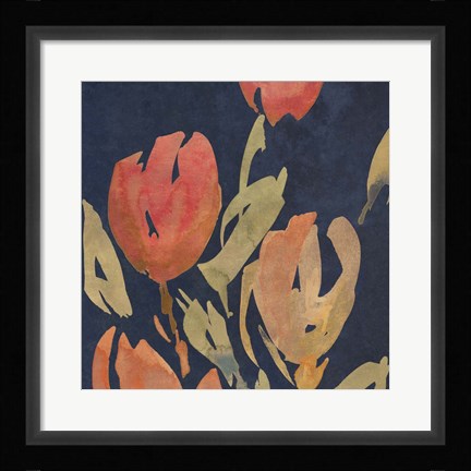 Framed Dark Orange Tulips II Print