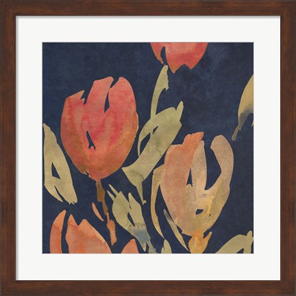Framed Dark Orange Tulips II Print