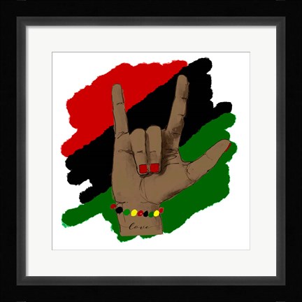 Framed Love Hand Sign Print