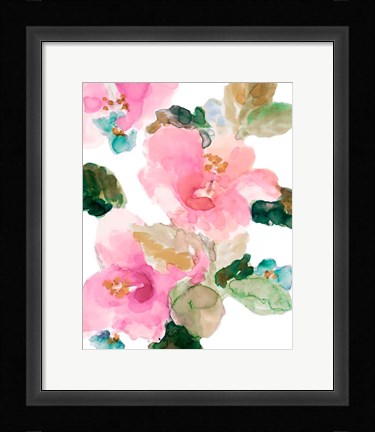 Framed Scattered Pink Hibiscus Print