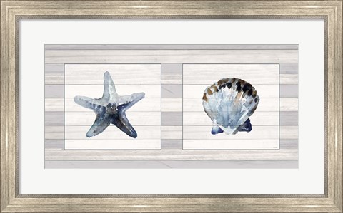 Framed Starfish &amp; Shell Duo Print