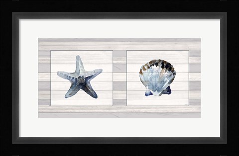 Framed Starfish &amp; Shell Duo Print