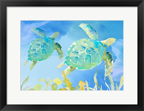 Framed Turtles Ascend Print