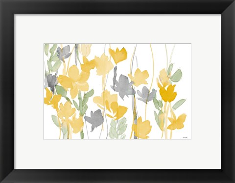 Framed Yellow Modern Garden Print