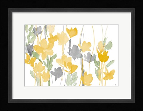 Framed Yellow Modern Garden Print