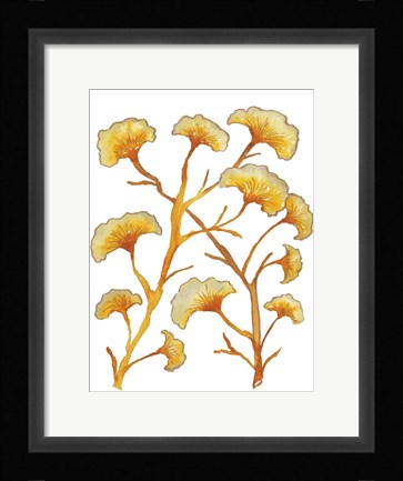 Framed Gold Floral Branches Print