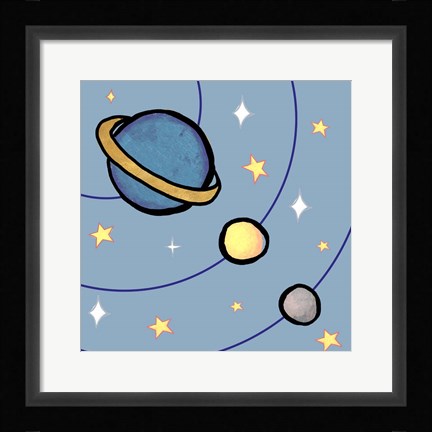 Framed Partial Solar System Print