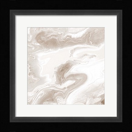 Framed Midnight Cream Marble Print