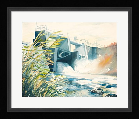 Framed Industrial Dam Print