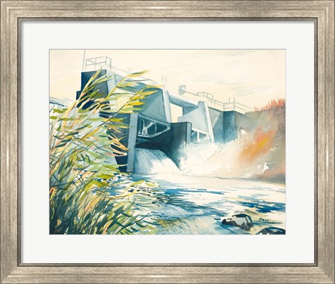 Framed Industrial Dam Print