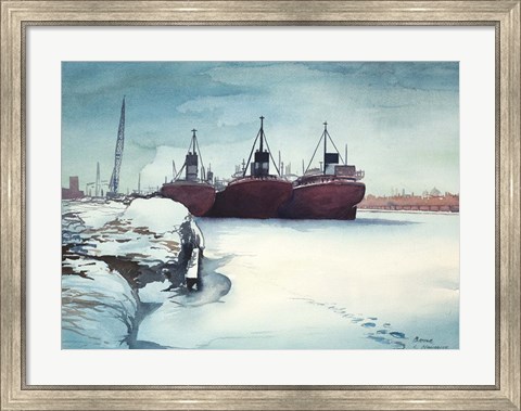 Framed Frozen Dock Print