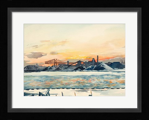 Framed Industrial Coastal Scene Print