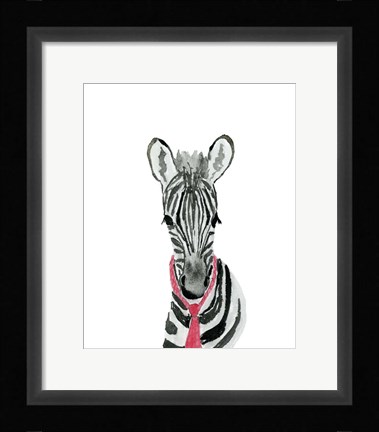 Framed Zebra With Tie Print