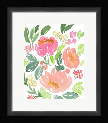Framed Sarah's Vibrant Garden Print