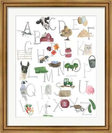 Framed Farm Alphabet Print