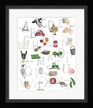 Framed Farm Alphabet Print