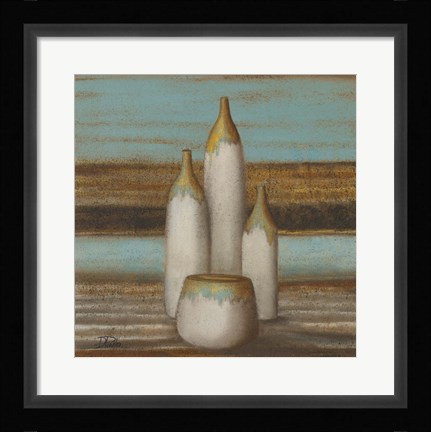 Framed Elegantisimo on Teal I Print