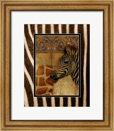 Framed Elegant Safari with Zebra Border Print