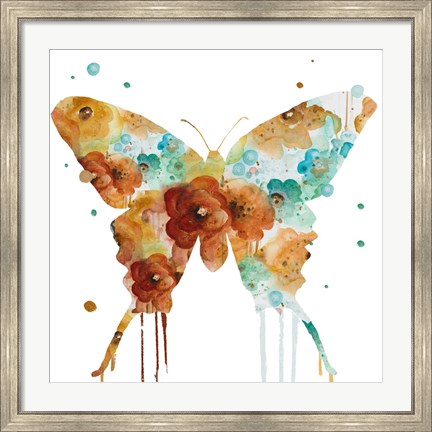 Framed Mis Flores Butterfly I Print