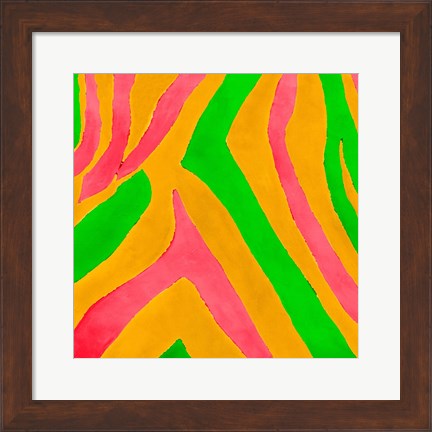 Framed Psychedelic Zebra Print I Print