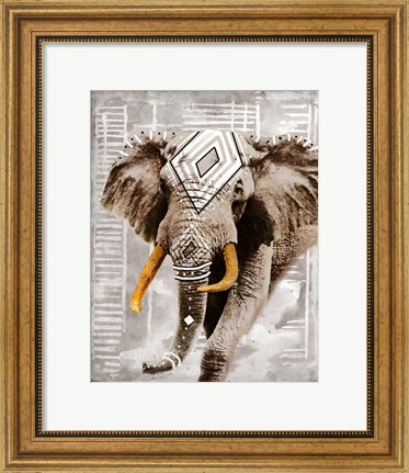 Framed Modern Boho Elephant Print