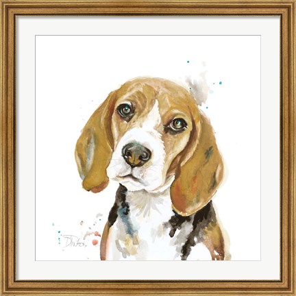 Framed Watercolor Beagle Print