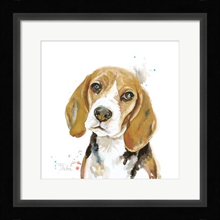 Framed Watercolor Beagle Print