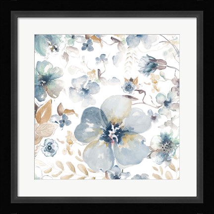 Framed Indigo Beauty on White II Print