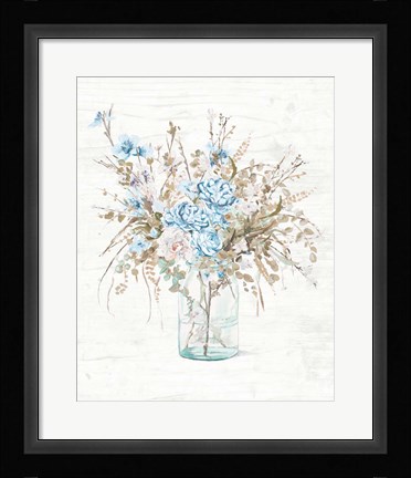 Framed Flowers In Glass Vase Print