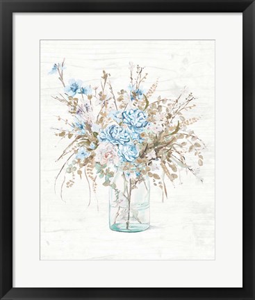 Framed Flowers In Glass Vase Print