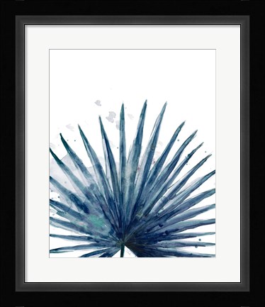 Framed Teal Palm Frond II Print